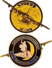 4TH SPECIAL OPERATIONS SQ GHOST RIDERS SPOOKY C-130U GUNSHIP CHALLENGE COIN 115 picture