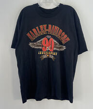 VTG USA 1992 Harley Davidson Black 90th Anniversary Graphic T Shirt Mens Size L picture
