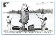 Kind We Catch Fishing Exaggeration RPPC Buttsey's Restaurant Adams Center NY D5 picture