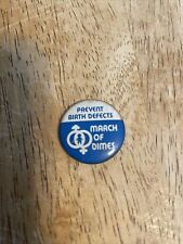 1970’s March of Dimes “Prevent Birth Defects” Vintage Button Pin picture