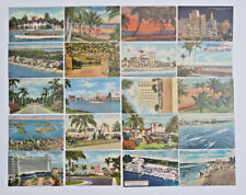 Miami Beach, FL Vintage POSTCARDS Lot 20 Linen Standard Size Boats Ocean AS IS picture