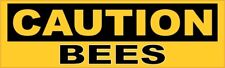10in x 3in Caution Bees Vinyl Sticker Car Truck Vehicle Bumper Decal picture