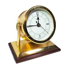 Chelsea Chatham Vintage Brass Quartz Desk Clock Solid Brass picture