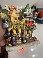 Vtg Spooky Halloween Village Witch's Specialty Hat Store Weekly Ghosts Pumpkins picture