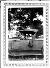 Pretty Flapper Feminist Girl Learning To Drive Ford Model A 1920s Vintage Photo picture