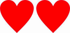 3in x 3in Red Heart Vinyl Stickers picture