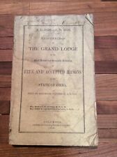 1858 Softcover Book Proceedings Of The Grandlodge F&A Masons Of Ohio INV-BA04 picture
