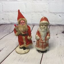 Lot Antique Vintage Miniature Cloth & Porcelain Santa Claus Kris Kringle Doll 3