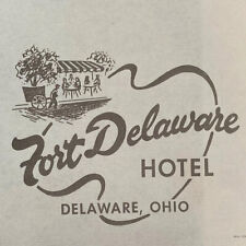 Vintage 1950s Starlite Dining Room Fort Delaware Hotel Ohio Paper Placemat picture