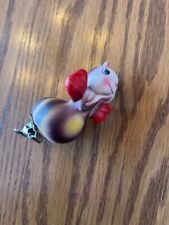 Rare Vtg Anthropomorphic Clip-on Christmas Porcelain Bisque Bee Ornament JAPAN picture