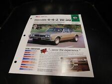 1966 Oldsmobile 4-4-2 W-30 442 Spec Sheet Brochure Photo Poster  picture