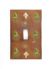 MAGIC MUSHROOM 1960s Hand Made LEATHER Light Switch COVER  picture