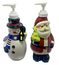 Vintage Santa Snowman Soap Dispensers traditional Christmas Decor holiday gift picture