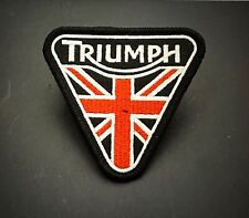 FABULOUS TRIUMPH MOTORCYCLES EMBROIDERED IRON-ON PATCH...VERY RARE COLOR COMBO picture