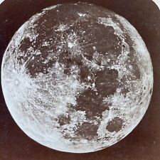 Antique 1899 First High Resolution Moon Shot Stereoview Photo Card P2354 picture