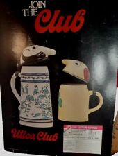 RARE UTICA CLUB BEER STEIN OLD DRUNK BAR PUB ADVERTISING CONTEST DISPLAY picture