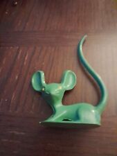 Vintage Revere Die Cast Ring Holder Mouse-Green Paint picture