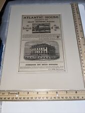 Vintage Matted Ad: Atlantic House Narragansett Pier 1881 Season Rhode Island RI picture