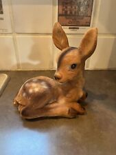 Vintage Spotted Flocked Laying Deer Figurine picture