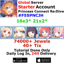 [EN] Priconne Princess Connect Re:Dive 16x3* Starter Account 40+Tix 74000+Jewe picture