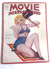September 1936 Movie Merry Go Round Complete Magazine Pinup Girl by Enoch Bolles picture
