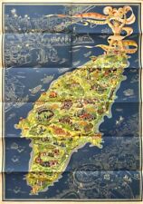 Original Vintage Poster EGON HUBER RODI - MAP - GREECE - RHODOS - TRAVEL - 1935 picture