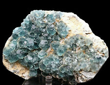 2.41lb Natural Clear Blue Ladder Cube Fluorite Crystal Cluster Mineral Specimen picture