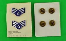USAF SENIOR AIRMAN E4 ENAMELED PIN DRESS COLLAR RANK US AIR FORCE - SET of 2 picture