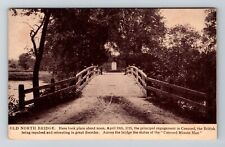 Concord MA-Massachusetts, Old North Bridge, Statue Vintage Souvenir Postcard picture