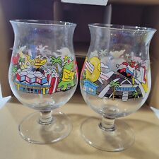 Duvel Belgian Beer Glasses Los Angeles Barware Tulip Collectible Rare Lot Of 2 picture