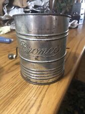 Vintage Bromco Flour Sifter Black Painted Wood Handle Baking Tool picture