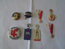 Vintage LOT OF 8 ASSORTED Health Charity United Fund Paralysis Shrine Button Pin picture