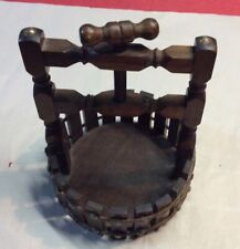 VTG WISHING WELL ANTIQUE WOOD BASKET BROWN COLOR 10” HEIGHT & 7.5” DIAMETER. picture