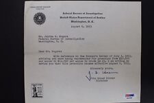 J Edgar Hoover FBI Director Official Govt 1953 Letter Autographed Signed PSA 17E picture