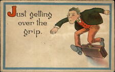 Medicine pun comic ~ Getting Over the Grip (flu influenza) ~ 1914 Jeannette PA picture