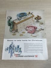 General Telephone & Electronics Christmas Rotary Phone 1961 Vintage Print Ad picture