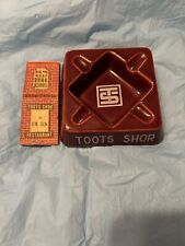 TOOTS SHOR RESTAURANT NYC VINTAGE CERAMIC ASHTRAY AND MATCHBOOK CIRCA 1950 picture