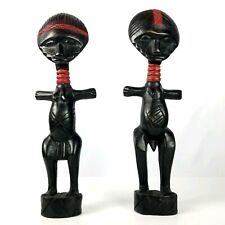 Akuba Fertility Couple Carved Hardwood Africa Art Ashanti Ghana 12.25 Height picture