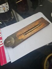 Antique Brass Wood Lufkin No.9863L Ruler with Glass Bubble Level And Protractor  picture