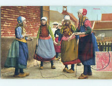 Pre-Linen foreign GIRLS SKIPPING ROPE AT MARKEN MARKERMEER IN NETHERLANDS J5225 picture