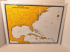 Vintage 1967 Magnetic Hurricane Tracking Plotting Map Chart 24x18 picture