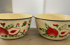 Wahum Nigeria Airbrushed Red Green 30 Cm 12.5” Enamelware Large Bowl Set Of 2 picture