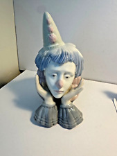 VINTAGE MEICO,INC. PORCELAIN SCULPTURE OF CLOWN BUST GLOSSY MEDIUM SIZED picture