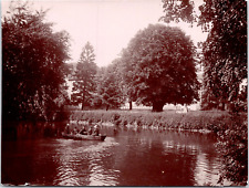 France, Vintage Juilly Pond Print Silver Print 8x11 Circa 1910  picture
