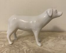Vintage White Porcelain Dog Statue Labrador Retriever Figurine 4” Tall picture