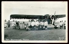 FORT WAINWRIGHT Alaska 1940s Airplane Native People. Real Photo Postcard picture