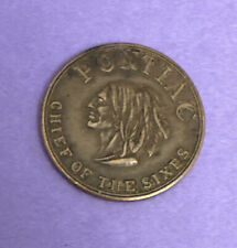 1950s Pontiac Chief of the Sixes General Motors Brass Giveaway Coin Token - MINT picture