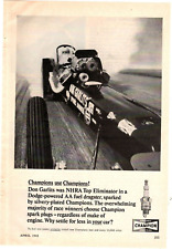 1965 Print Ad Champion Spark Plugs Don Garlits was NHRA Top Eliminator Dodge picture