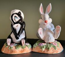 Rare 1990's Vintage Disney Porcelain Flower & Thumper Bookends Bambi by Schmid picture
