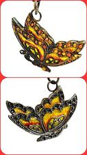 Vintage Butterfly Keychain Sun Catcher Side View in Flight Multicolor Keyring  picture